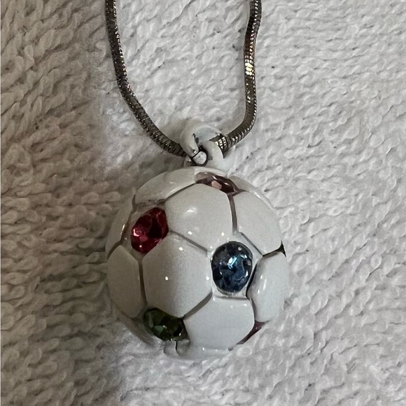 Silver soccer ball necklace - Picture 2 of 4